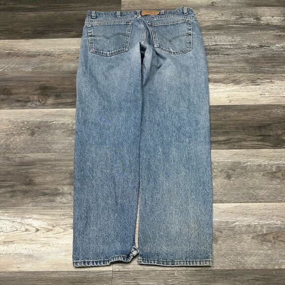 Vintage Levis 505 Red Tab Blue Mens 36x30 Straight Denim Jeans 90s USA MADE - Picture 3 of 12